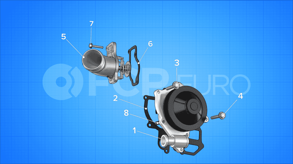 OEM Pierburg Engine Cooling Water Pump w// Gasket for Porsche 911 Carrera Boxster